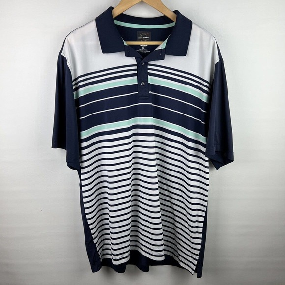 Greg Norman Collection Other - Greg Norman Polo Shirt Mens XL Blue Stripe Golf Outdoor Preppy Short Sleeve